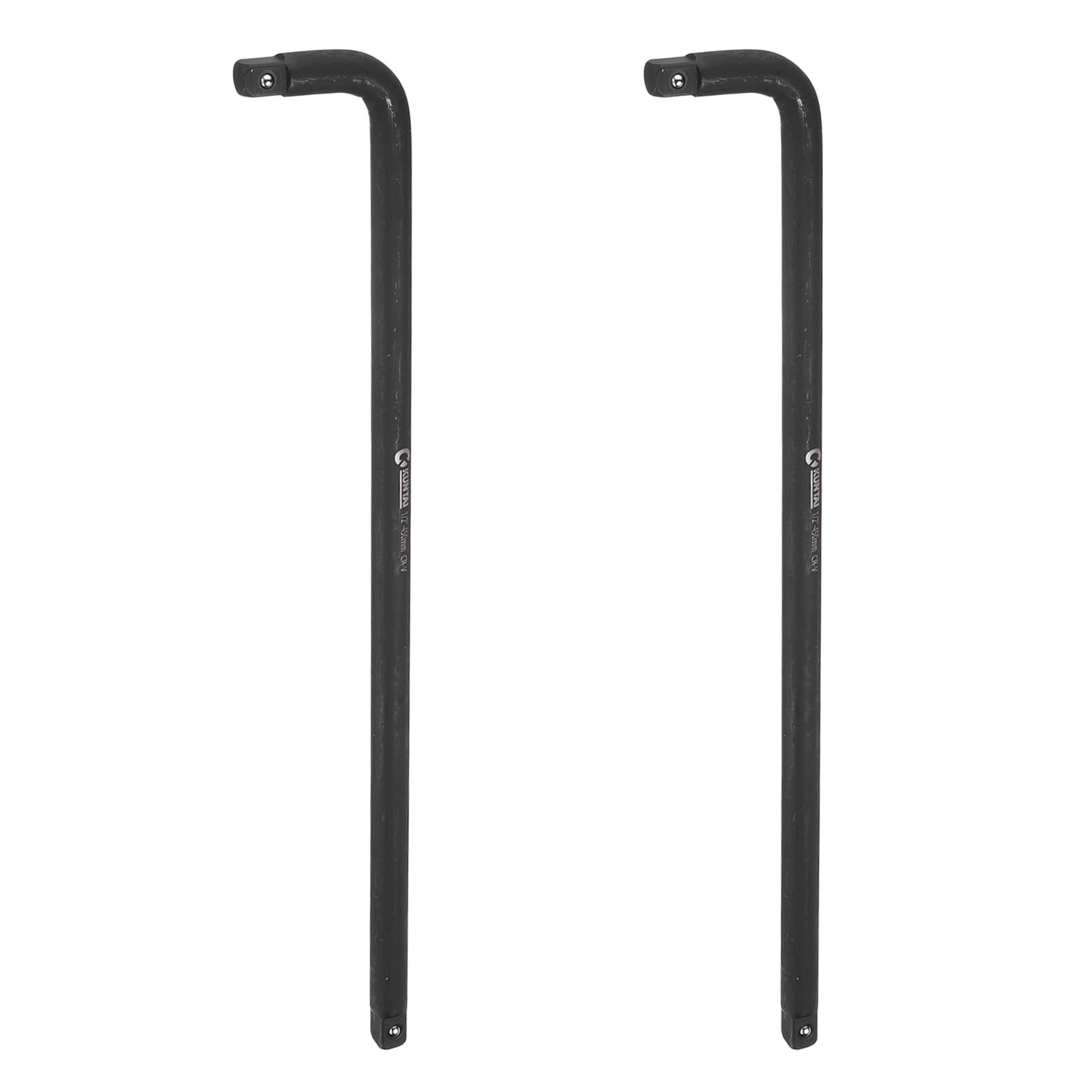 sourcing map 2 Pcs Socket Breaker Bar 1/2" Drive 18" Long CR-V Steel L-Shape Extension Bar Axle Nut Socket Wrench Hand Tool for Car Mechanical Equipment Repair, Black