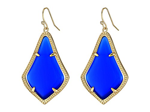 Kendra Scott Gold and Cobalt Cat's Eye Alex Drop Earrings