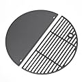 QuliMetal 19.5" Cast Iron Round Grate Replacement for Akorn Kamado Ceramic Grill Char Griller Akorn 16620 E56720 16820, Louisiana Grills K24, and Pit Boss K24–Cooking Grates for Char-Griller E16620