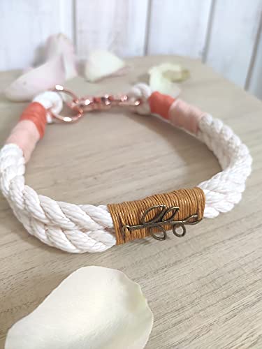 Tau Hundeleinen Halsband Set in Creme Pastell | Set Hello Spring
