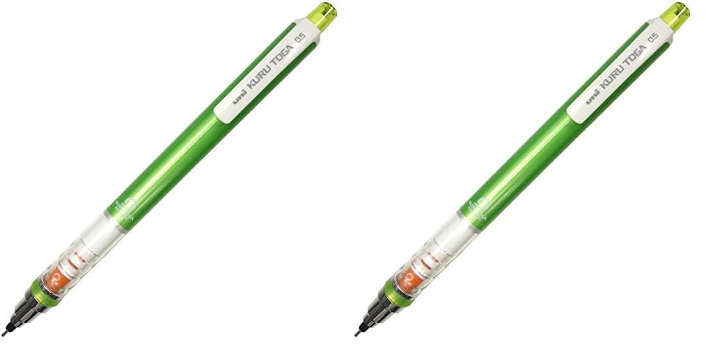 Uni Kuru Toga Mechanical Pencil 0.5mm Green Set of 2 Mitsubishi Japan