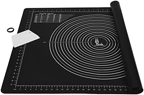Extra Large and Thick Non-Stick Silicone Baking Pastry Mat with Dough Scraper, Non-Slip Fondant Rolling Mat Kneading Board Mat, BPA Free, Epoxy Resin Crafts Jewelry Casting Mould Mat (71x51cm, Blue)
