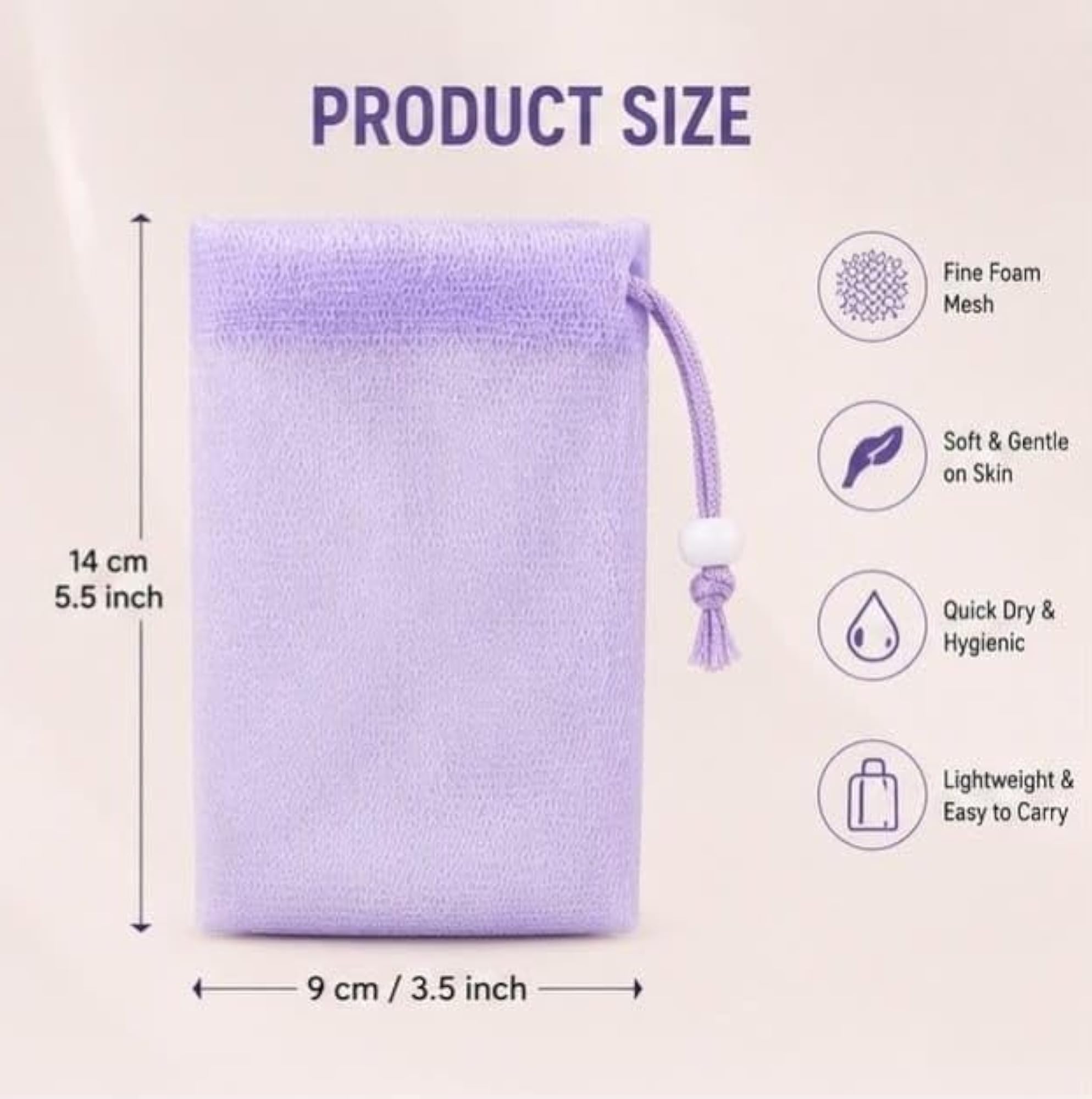 3 Pcs Exfoliating Mesh Loofah Soap Saver Pouches for Bath & Shower