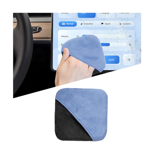 TNAIYH Car Touch Screen Cleaner Cloth, Microfiber Square Vehicle Screen Cleaning Wipes, Soft Automotive Dashboard Display Electronic Devices Cleaner Tool, Universal Fit (Blue/Gray)