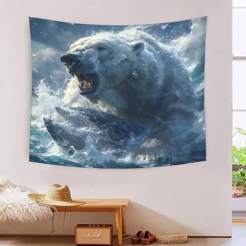 Tapisserie Ours 3D effet boisé pour créer une ambiance chalet dans votre chambre
