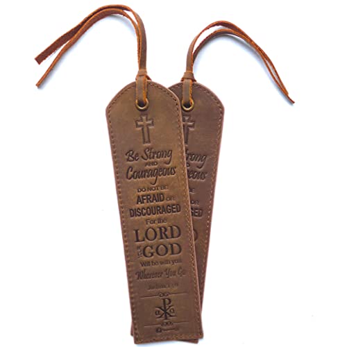 Leather Bible Bookmarks with Inspirational Verse