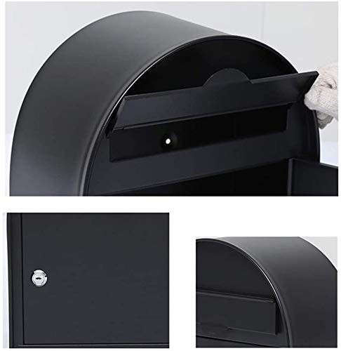 KANULAN Brievenbus, waterdicht, wandmontage, brievenbus, Europa, villa, huis, tuin, buiten, krantendoos, zwart… - Afbeelding 4