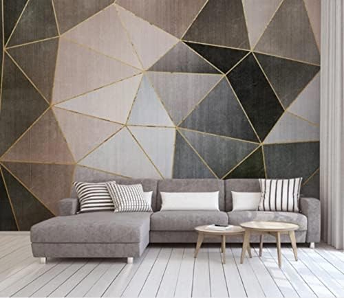 COCODECO Blue Light Polygonal Geometric Pvcfree Wallpaper/Wall Mural/Wall/Abstract Wallpaper 100''H x 150''W