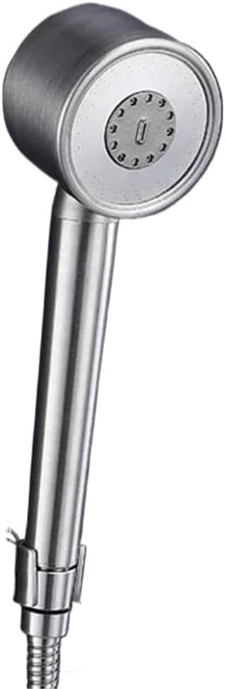 304 Stainless Steel Handheld Shower Nozzle Filter Booster Large Water Volume Household Universal Shower Head Set(Silver-1.5m hose)