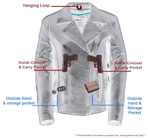 Image of Milwaukee Leather Women's Classic Premium Leather Motorcycle MC Style Riding Jacket