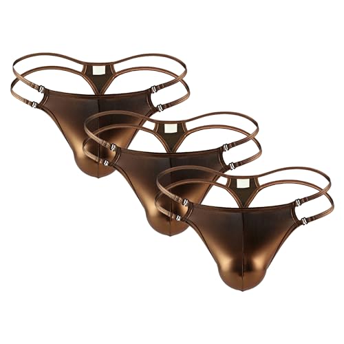 Poche métallique brillante sur ce string sexy pour homme JEKE-DG