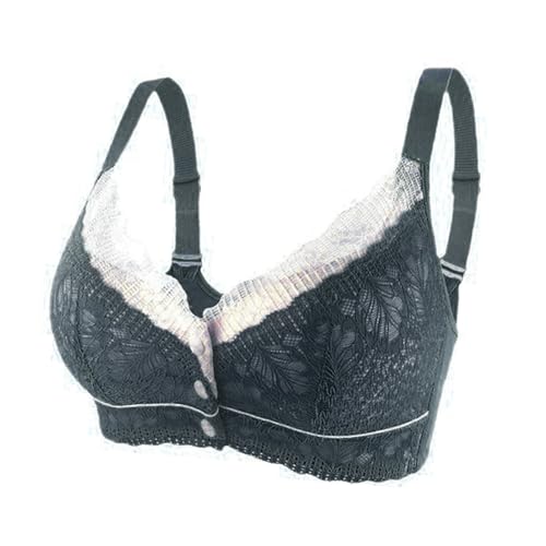 TYUIOP White Bralette Front Fastening Bras for The Elderly with Poppers Balcony Bra Maternity Bras Plus Size Strapless Lace Bra for Women Plus Size K Cup Bralette Padded