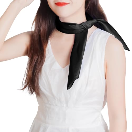 Women's Transparent Square Neck Scarf Fashionable Headband, Silky Feel, Scarf, Handbag Handle, Etc.3