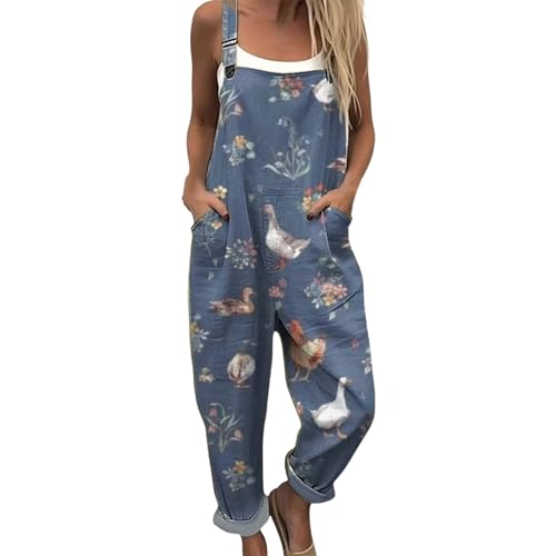 YYHAQHC Salopette En Coton Pour Femme Enceinte Combinaison De Yoga Sans Manche Jambes Larges Pantalon Motif À Fleurs Playsuit Grande Taille Élégante...
