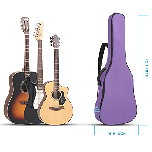 Guitar Bag Pure Purple Color Electric Guitar Gig Bag 40 41 Inch Classical Guitar Bag Bass Ukulele Bag With Carry Handle And Shoulder Strap For Boys Girls 42.9X16.9X4.7 In #TOP4