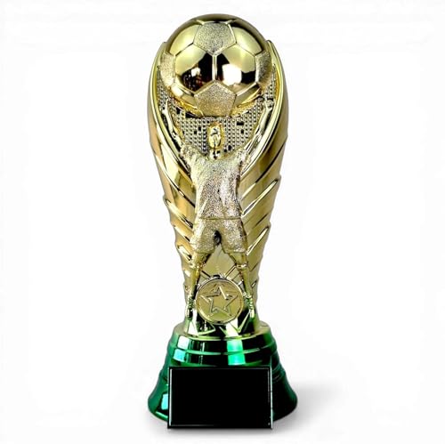Trophée de football lourd Golden Legacy avec base verte et finition prix d'or