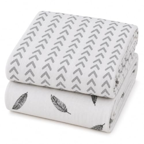 Image of 100% Cotton Muslin Baby Swaddle & Bath Towel, 120 x 120 cm (47 x 47 Inches),Soft & Breathable Newborn Baby Swaddle Wrap,Lightweight Cotton Baby Blanket, 0-18 Months, Half Zig Zag + Black Wing,Set of 2
