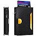 Frapkom M&auml;nner Brieftasche f&uuml;r 8-11 Karten, Smart Pop-Up Karte Brieftasche mit RFID-Verriegelungsfunktion, Cash Slots, Kreditkartenhalter, ID-Fenster (Kohlefaser)
