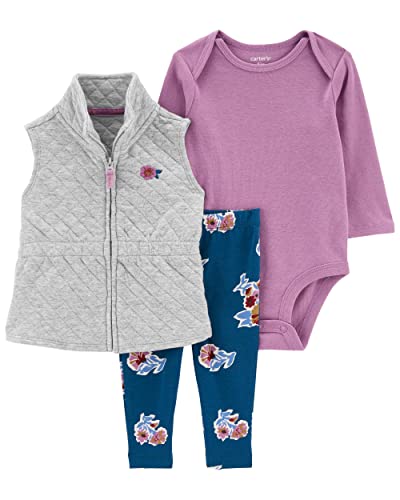 Image of Carter's Baby Girls' 3 Piece Vest Little Jacket Set