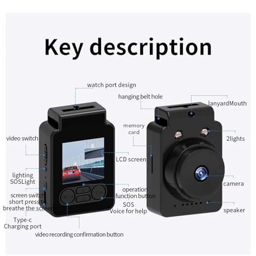 Caméscope portable 2K avec écran 3,8 cm et objectif rotatif à 180° - 7