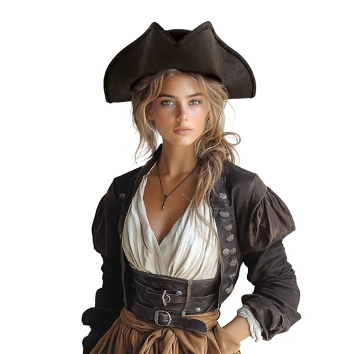MCJC Pirate Hat for Women,Adult Halloween Colonial Costume Accessories