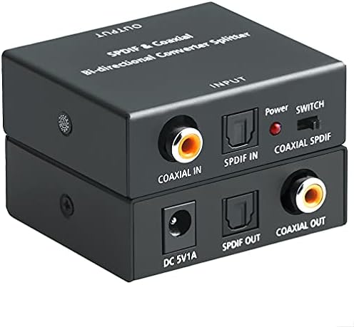Tobo Digital 2-Way Audio Converter Optical SPDIF Toslink to Coaxial and Coaxial to Optical SPDIF Toslink Bi-Directional Swtich Digital Audio Converter SplitterTD-166TC