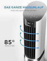 Midea Luftkühler mit Wasserkühlung, Klimaanlage mobil mit 7L Wassertank, 2000m³/h Luftstrom, Sensicool Smart Temp Control, negative Ionen, 6 Geschwindigkeiten, 5 Modi, 12-Stunden-Timer, Touch-Display – Ansicht 9