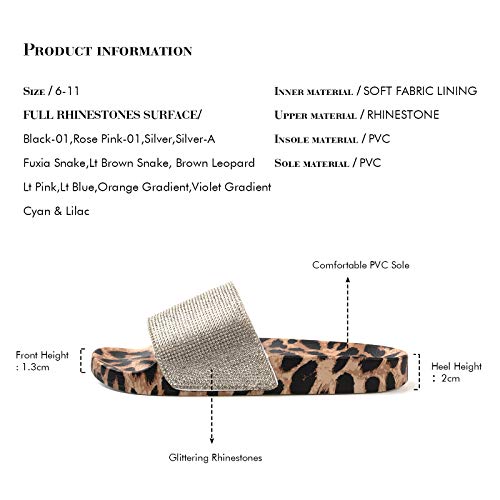 Image of FUNKYMONKEY Women's Slides Rhinestone Glitter Slip On Footbed Platform Sandals