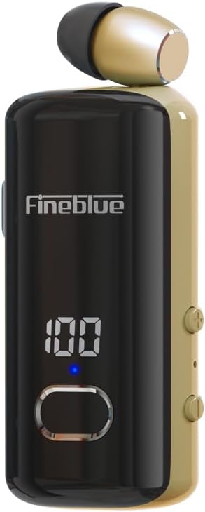 F580 Display Power Collar Clip Bluetooth Headphones Caller Number Vibration Universal Phone Outdoor Cycling Anti-Drop (Black Grey)