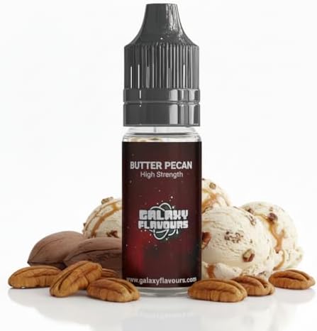 Butter Pecan Food Flavouring Drops 10ml - Premium Nutty Extract for Professional Baking & Luxury Pecan Beverages - High Strength Food Grade Concentrate by GALAXY FOOD FLAVOURS
