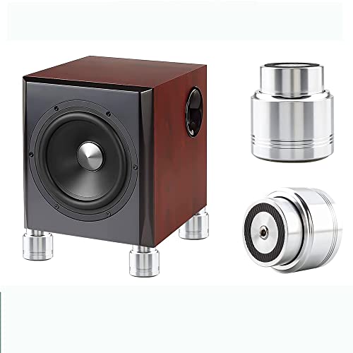 ARGENTO) 4 PZ Supporto Isolante Giradischi In Alluminio - Foto 2