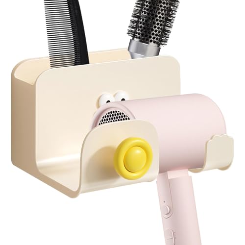 Hair Dryer Rack - Hair Dryer Hanger Organizer | Punch- Hair Dryer Bracket | Wall-Mounted Hair Dryer Rack | Safe and Harmless Organization Tool for Dormitory, Family Bathroom, Hotel, Guesthouse