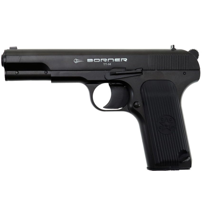 Borner TT Full Metal (4,5mm) | Pack Pistola de balines (Bolas de Acero BB's + maletín + 5 Cargas). Arma de Aire comprimido Calibre 4,5mm