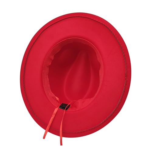 Image of Mens Fedora Hats Classic Wide Brim Fedora Hat for Women Men Dress Hats Panama Hat with Band
