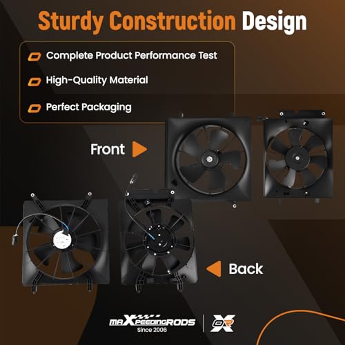 Image of maXpeedingrods 2PCS Radiator AC Condenser Cooling Fan Assembly for Honda CR-V 2002-2006, for Honda Element 2003-2006, 38611PNA00 HO3113116 19015PNB003 38616P3G003