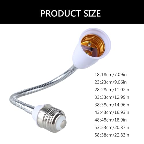 TERNCOEW Rallonge de douille d'ampoule E27 vers E27 avec adaptateur de lumière réglable pour améliorer l'éclairage – vue 3