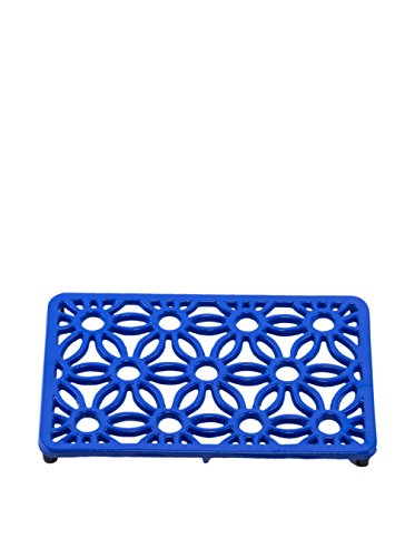 Old Dutch Dazzling Blue Rectangular Flora Trivet