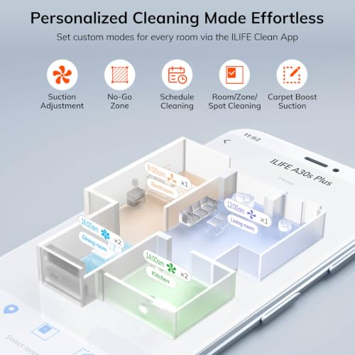 ILIFE A30s Plus Robot Vacuum, Self-Emptying Station, 10000Pa Max Suction - image 6