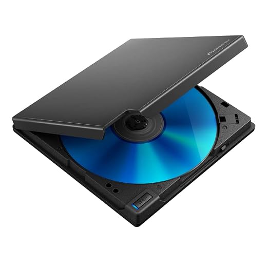 PIONEER External Blu-ray Drive BDR-XD08B USB 3.2 Gen1 (USB Type-C) / 2.0 Slim Portable BD/DVD/CD Writer