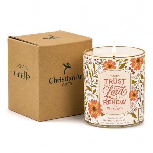 Image of Christian Art Gifts Trust in the Lord Scented Candle: Soy Wax, Bible Verse