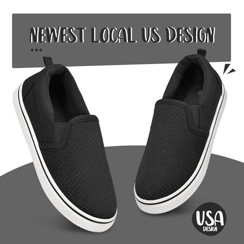 Image of K KomForme Boys & Girls Slip on Shoes, Toddler Canvas Walking Shoes | Lightweight, Comfortable