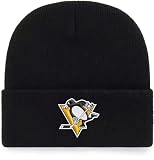 Officially Licensed Pittsburgh Hockey Cuffed Knit Beanie Hat Classic Primary Team Logo Embroidered Black Cold Weather Cap