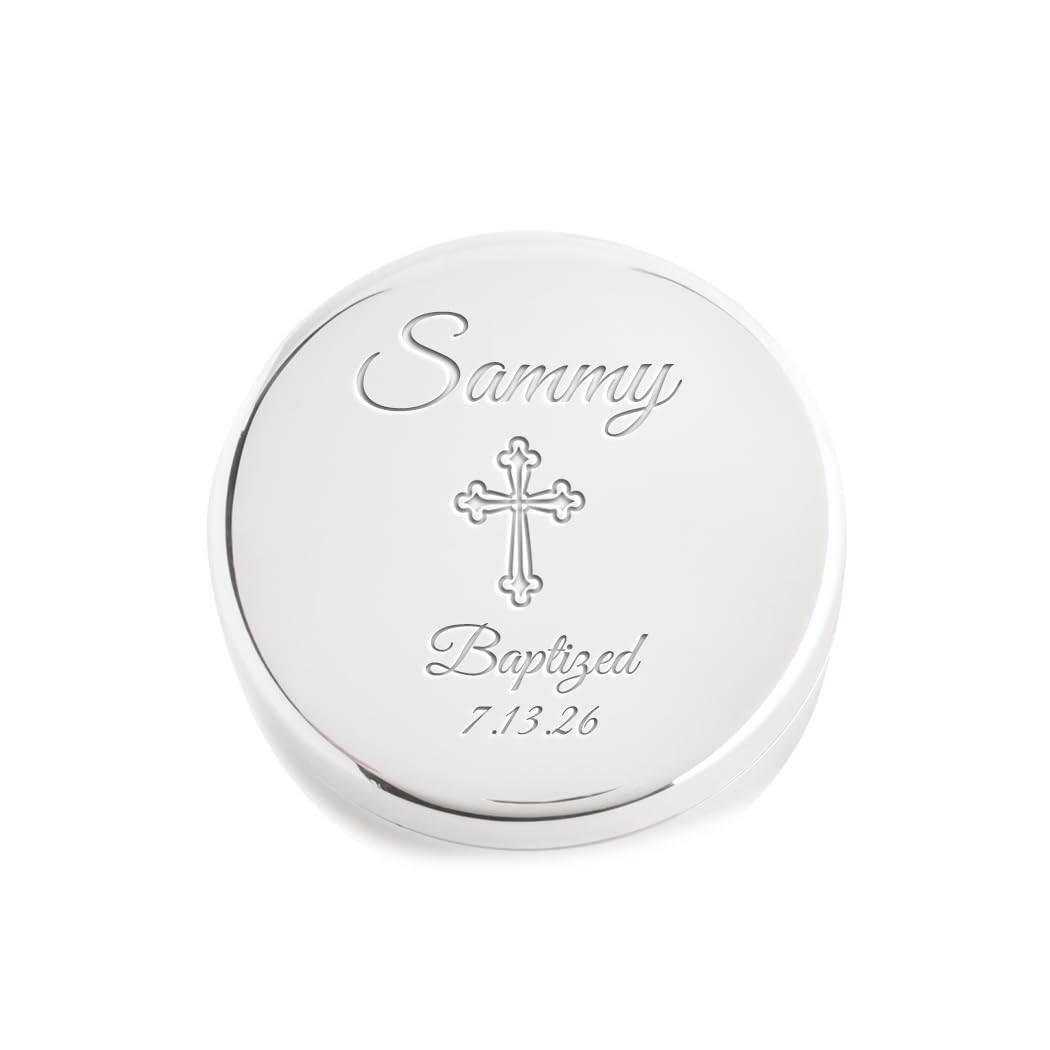 Cherished Moments Personalized Baptism Round Jewelry Box