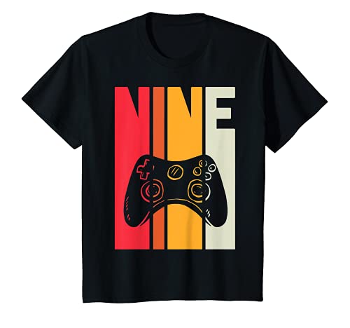 Niños 9 años cumpleaños Regalo Gamer Retro Video Game Chicos Camiseta