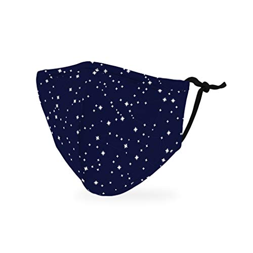 Weddingstar 3-Ply Kid’s Washable Cloth Face Mask Reusable and Adjustable with Filter Pocket – Starry Night