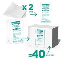 Medrull Kompressen nicht gewebt STERIL ULTRASOFT 4-lagig- 10 x 20 cm - Verpackt 2 Stück - 20 Papierbeuteln (40 Stück) – Ansicht 2