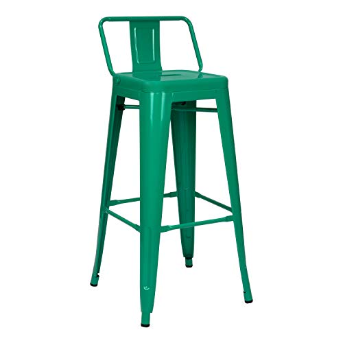 Vaukura Taburete Alto con Respaldo Oliix Brillo (Verde)
