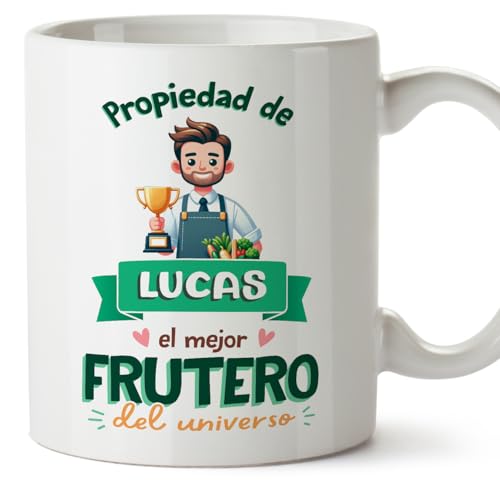 MUGFFINS Tazas Personalizadas para FRUTERO hombre - En Español - Propiedad de - 11 oz / 330 ml - Regalo Personalizable original y divertido