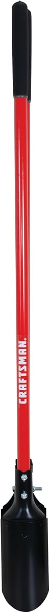 Post Hole Digger, Heavy Duty with Fiberglass Handle, Steel Blades, Red & Black, for Decks, Fencing, and Ground Supports
