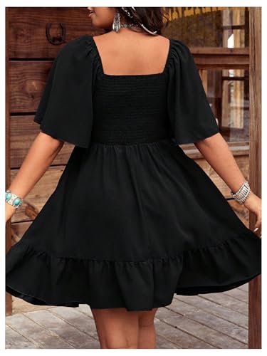 Image of Verdusa Women's Plus Size Western Boho Floral Dress Cowgirl Country Concert Vacation Outfits Flowy Summer Dresses